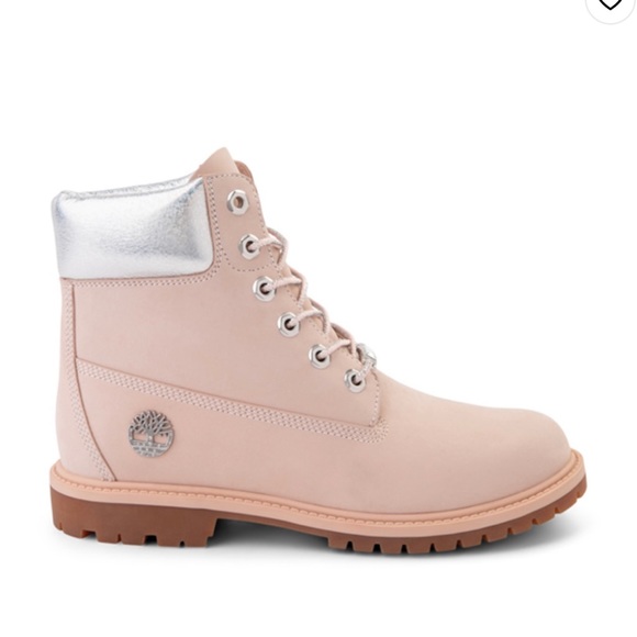 Womens Timberland 6" Metallic Collar Premium Boot - Cameo Rose / Silver - Picture 10 of 15